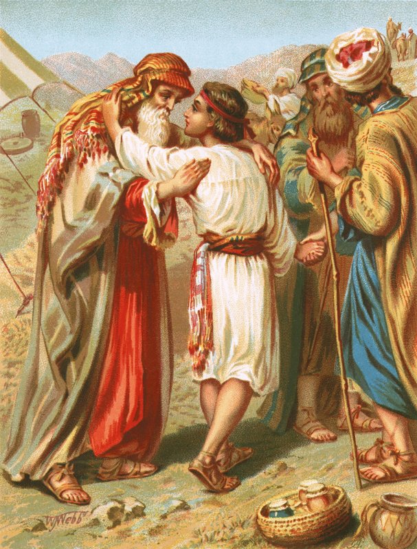 Jacob Parting from Benjamin by English School