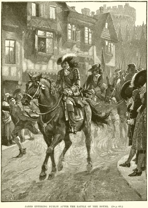 James Entering Dublin after the Battle of the Boyne by English School