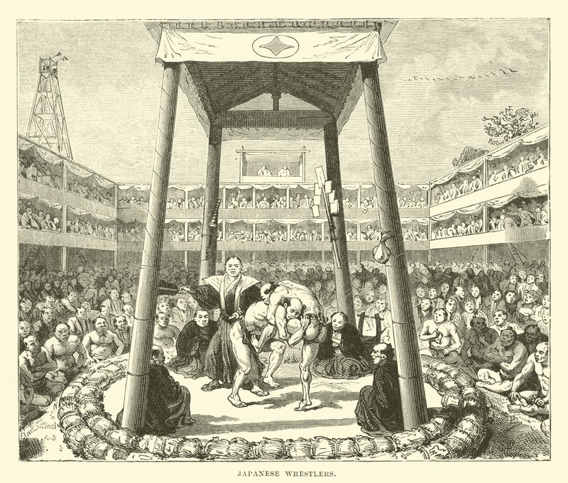 Japanese wrestlers by English School