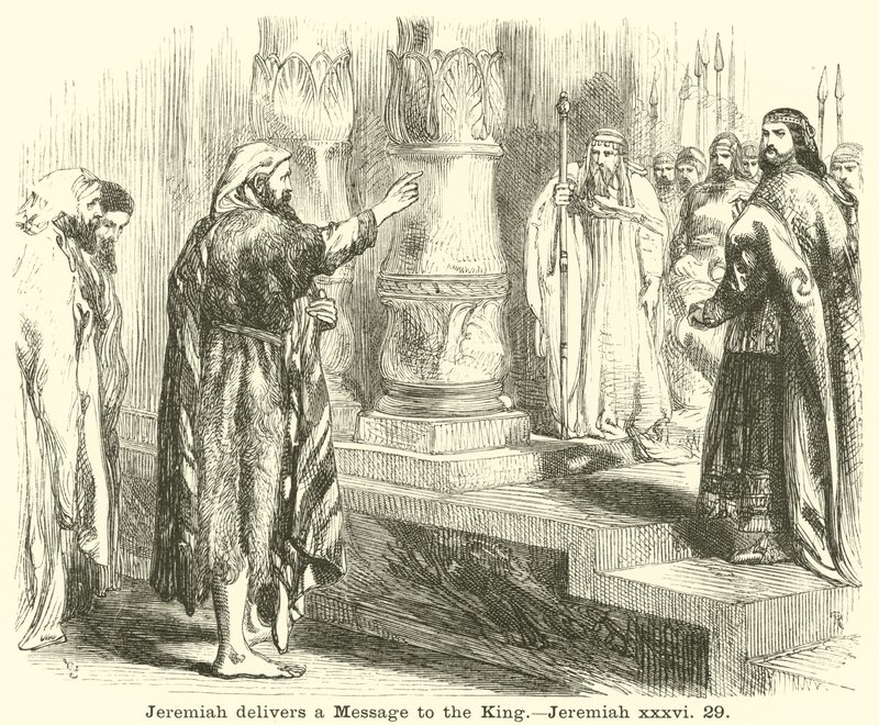 Jeremiah delivers a Message to the King by English School