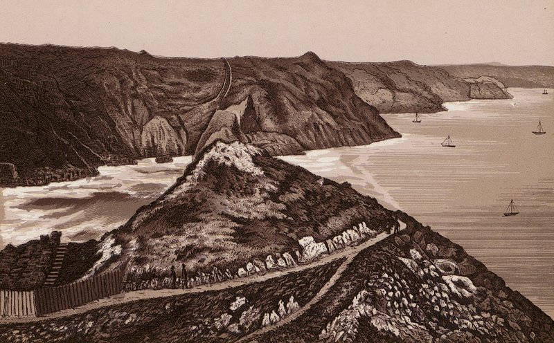 Jersey, Channel Islands: The Way down to the Devils Hole by English School