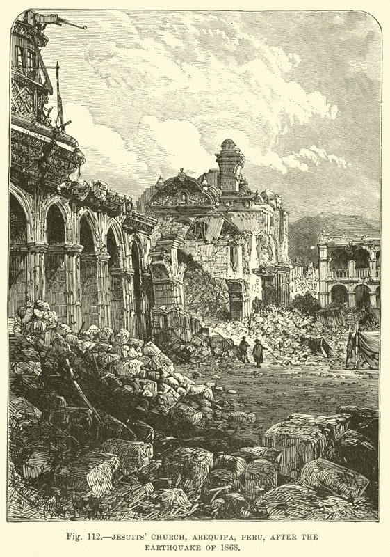 Jesuits Church, Arequipa, Peru, after the Earthquake of 1868 by English School