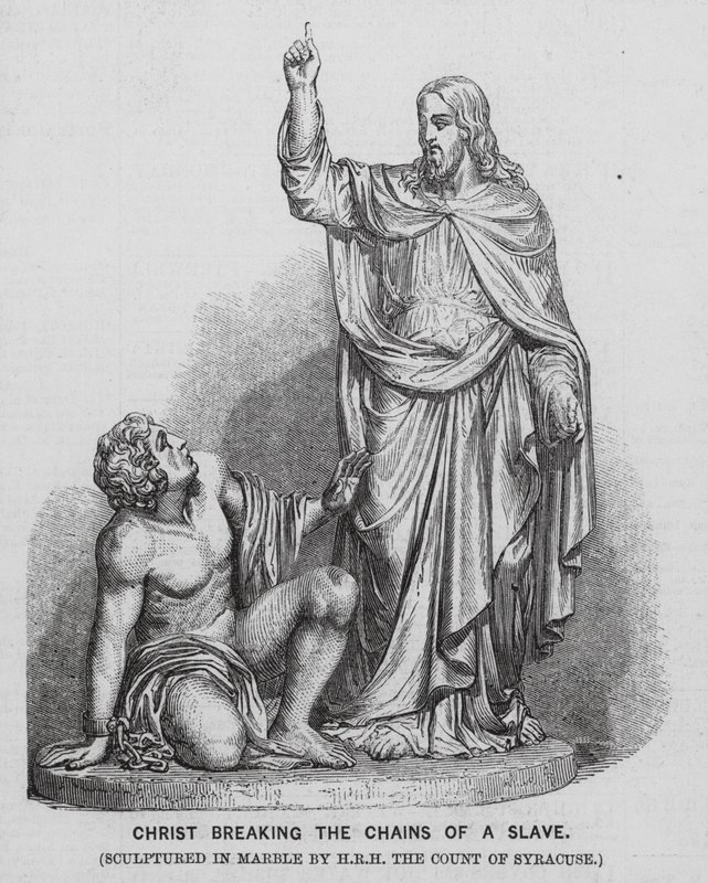 Jesus Christ breaking the chains of a slave by English School