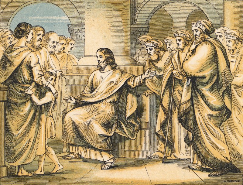 Jesus Rebukes the Scribes and Pharisees by English School