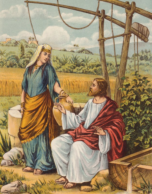 Jesus talking with the Woman of Samaria by English School