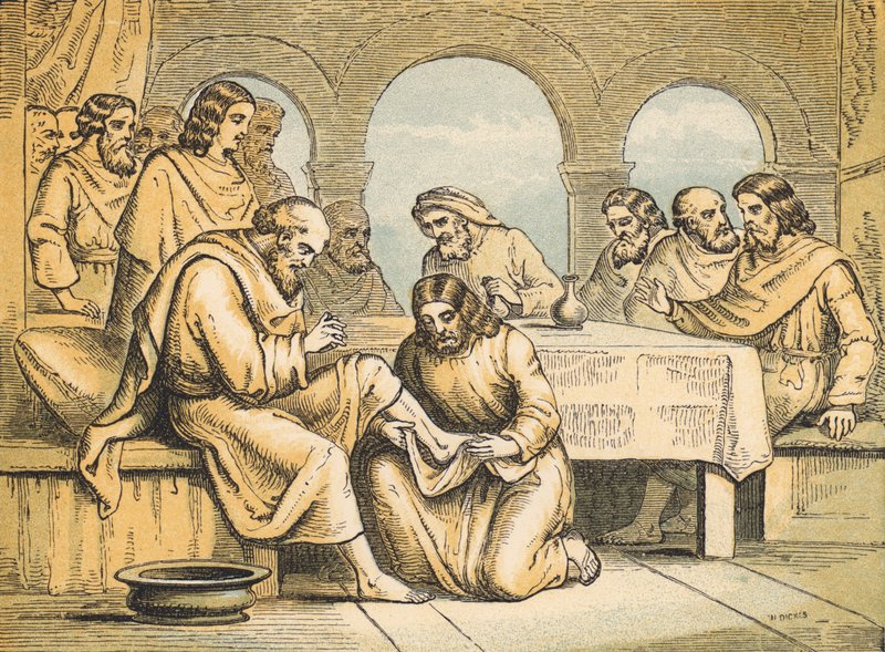 Jesus Washing the Feet of His Disciples by English School