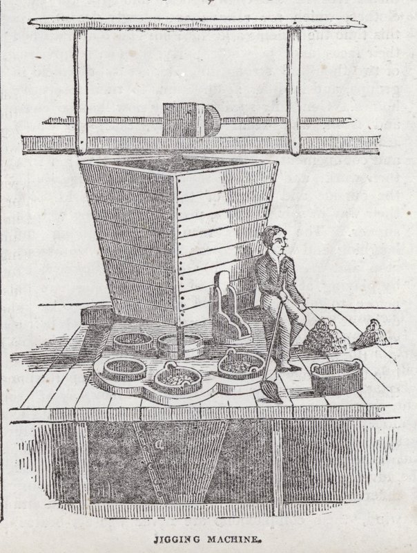 Jigging machine, Cornish copper mine by English School