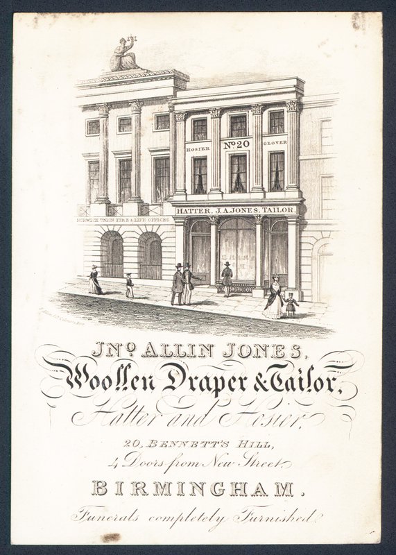 John Allin Jones, woollen draper and tailor, hatter and hosier by English School