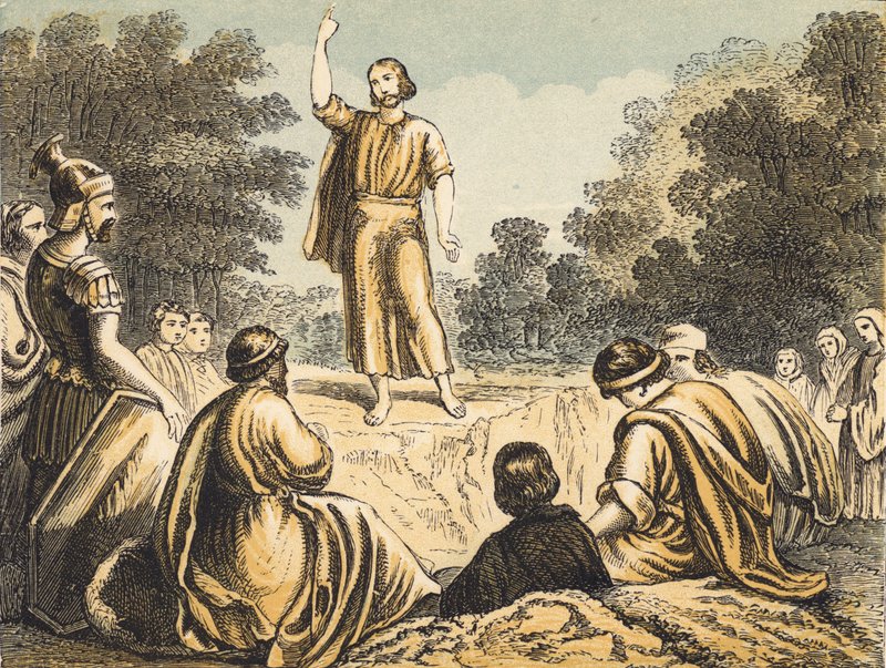 John the Baptist Preaching by English School