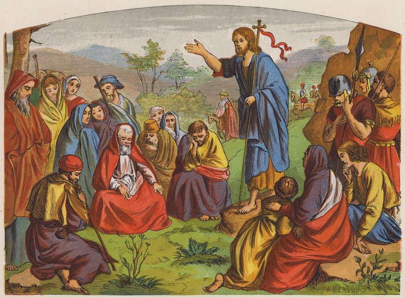 John the Baptist preaching in the wilderness of Judea by English School