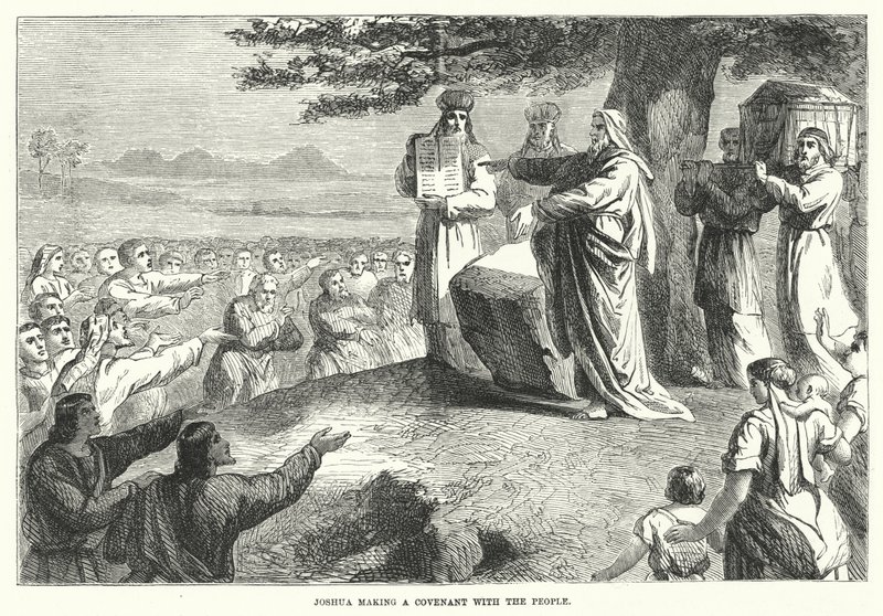 Joshua Making a Covenant with the People by English School