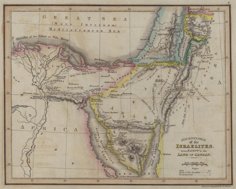 Journeyings of the Israelites, from Egypt to the Land of Canaan by English School