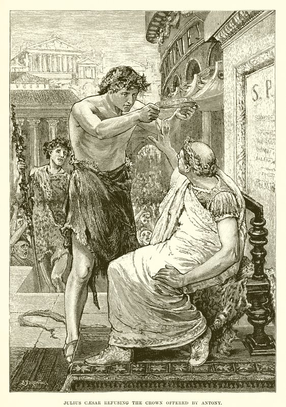 Julius Caesar refusing the crown offered by Antony by English School
