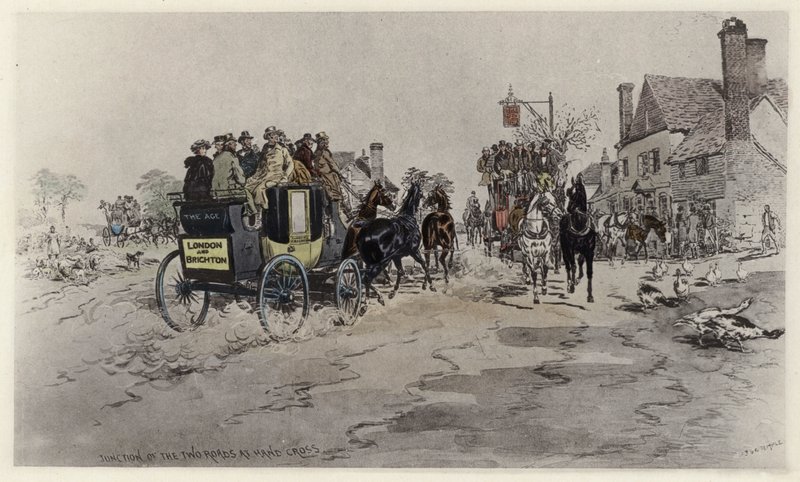 Junction of the Two Roads at Hand Cross by English School
