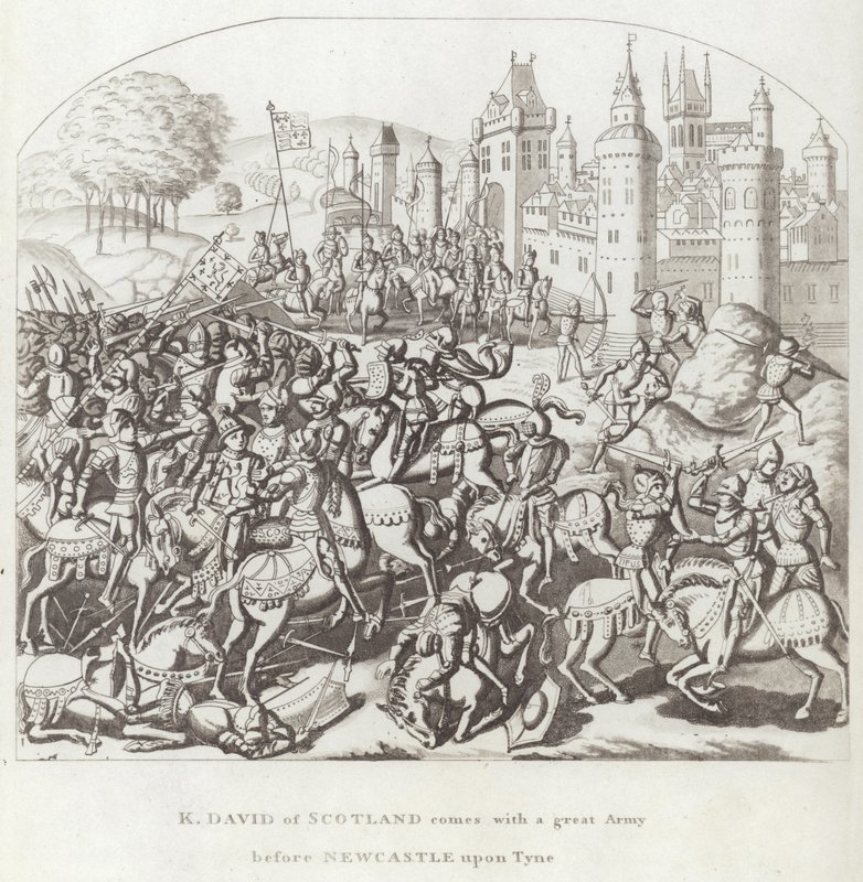 King David of Scotland comes with a Great Army before Newcastle upon Tyne by English School