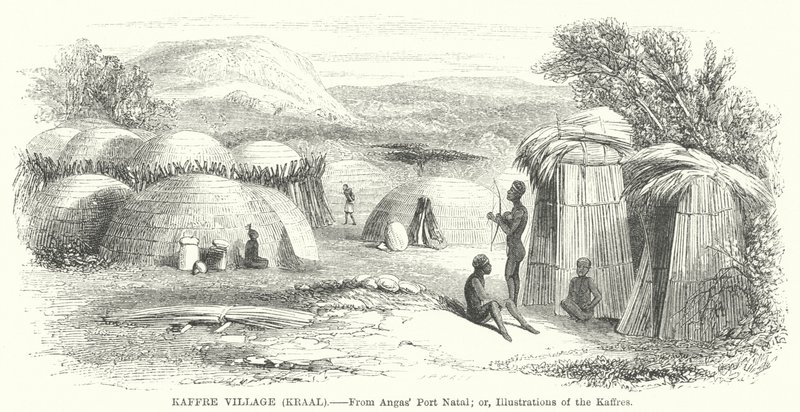 Kaffre Village, Kraal by English School
