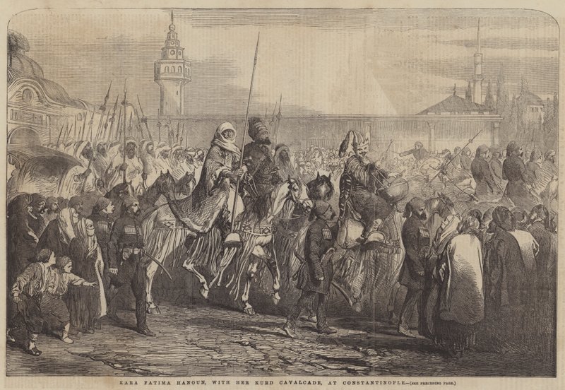 Kara Fatima Hanoun, with her Kurd Cavalcade, at Constantinople by English School
