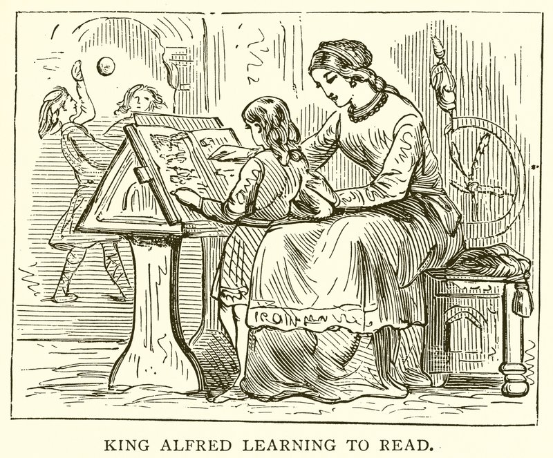 King Alfred learning to Read by English School