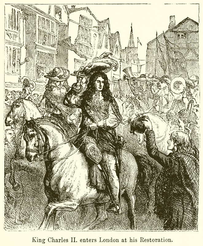 King Charles II Enters London at His Restoration by English School