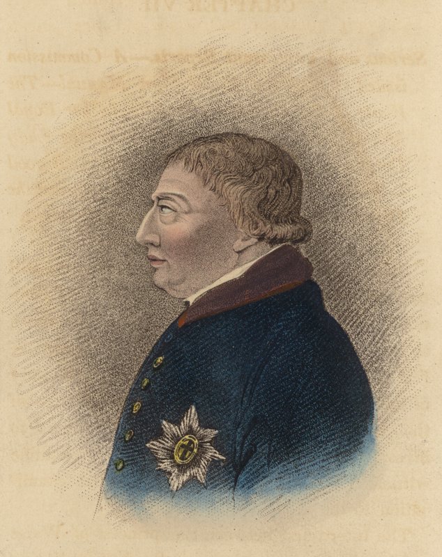 King George III, from a sketch taken at Windsor during his illness by English School