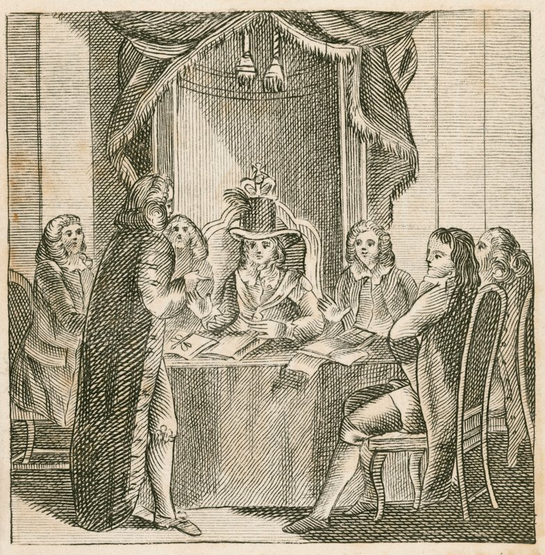 King James II receiving intelligence of the planned invasion by William of Orange by English School