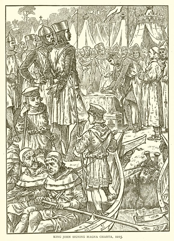 King John signing Magna Carta, 1215 by English School