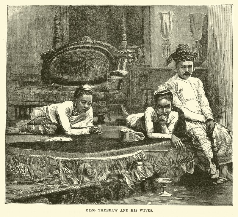 King Theebaw and His Wives by English School