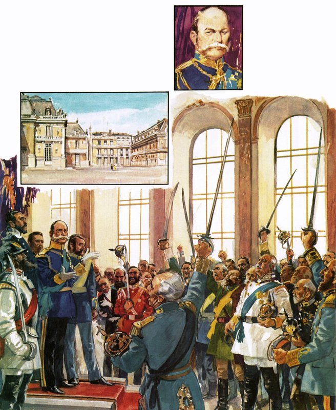 King William of Prussia Announcing the Establishment of a United German Empire in the Palace of Versailles by English School