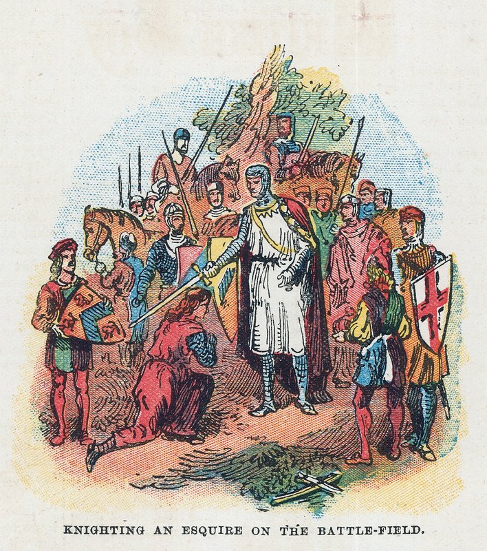 Knighting an Esquire on the Battlefield by English School