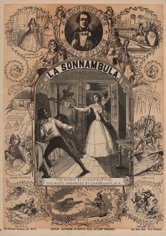 La Sonnambula, one of Sam Cowell’s Comic Songs by English School