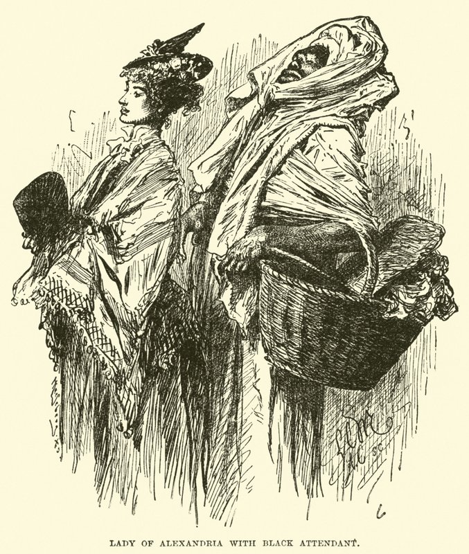 Lady of Alexandria with Black Attendant by English School