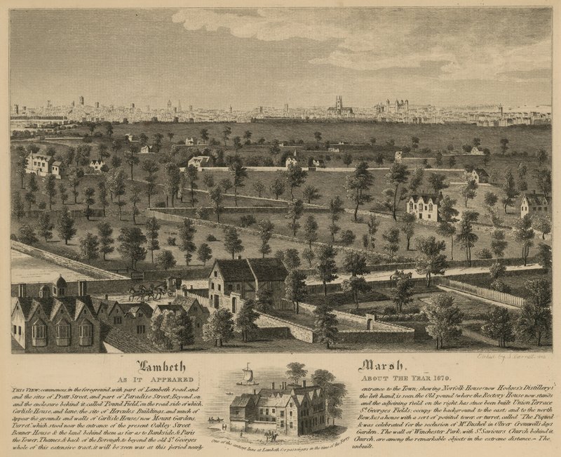 Lambeth Marsh as it Appeared About the Year 1670 by English School