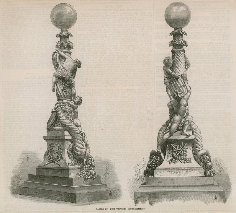 Lamps of the Thames Embankment by English School