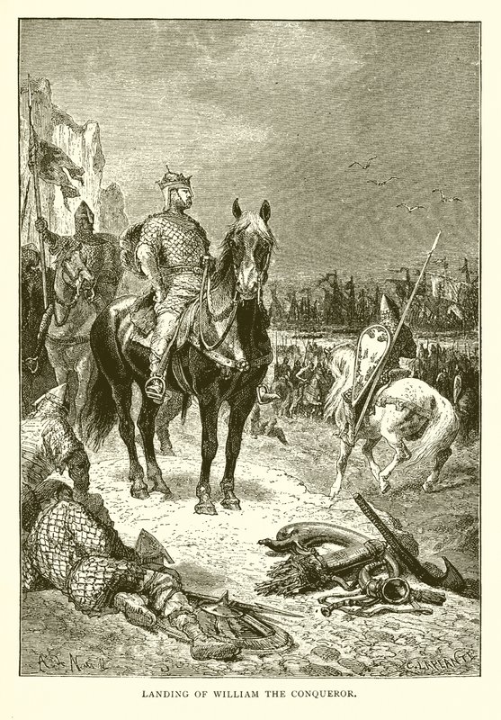 Landing of William the Conqueror by English School