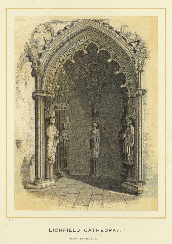 Lichfield Cathedral, West Entrance by English School