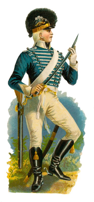 Light dragoon of the time of George III, 1761-1820 by English School