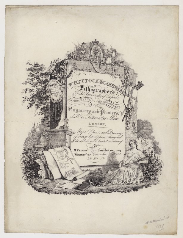Lithographer, Whittock & Goodman, Trade Card by English School