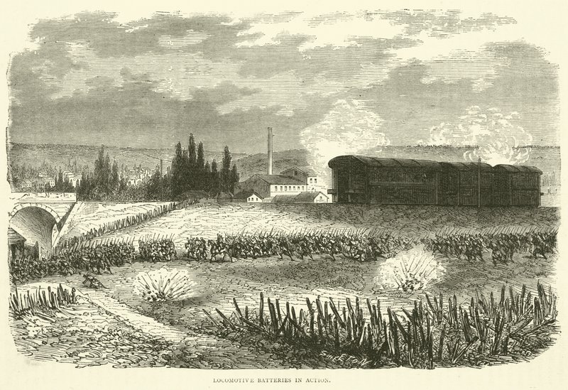 Locomotive Batteries in Action, November 1870 by English School