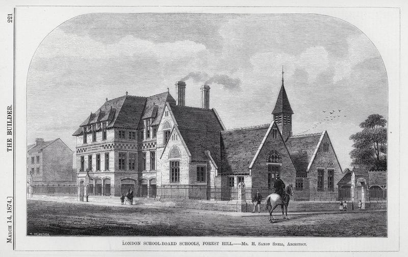 London School-Board Schools, Forest Hill (engraving) by English School
