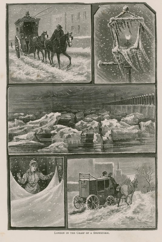 London in the Grasp of a Snowstorm by English School