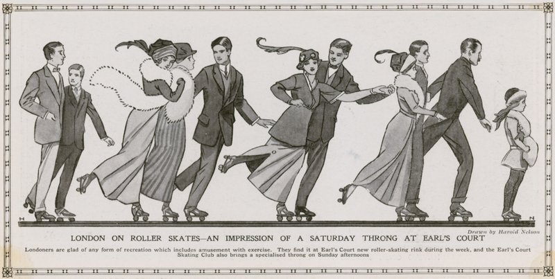 London on Roller Skates - An Impression of a Saturday Throng at Earls Court by English School