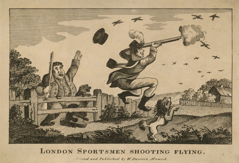 London Sportsmen Shooting Pigeons by English School