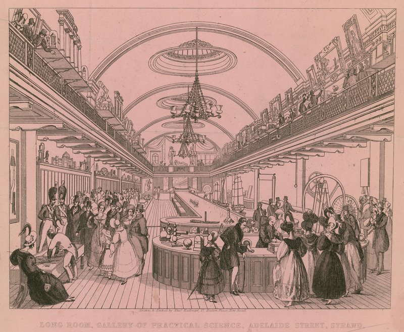 Long Room, Gallery of Practical Science, Adelaide Street, Strand, London by English School