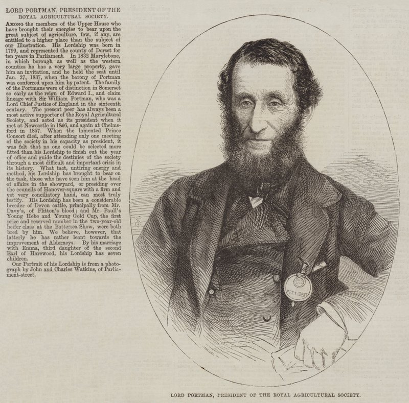 Lord Portman, President of the Royal Agricultural Society by English School