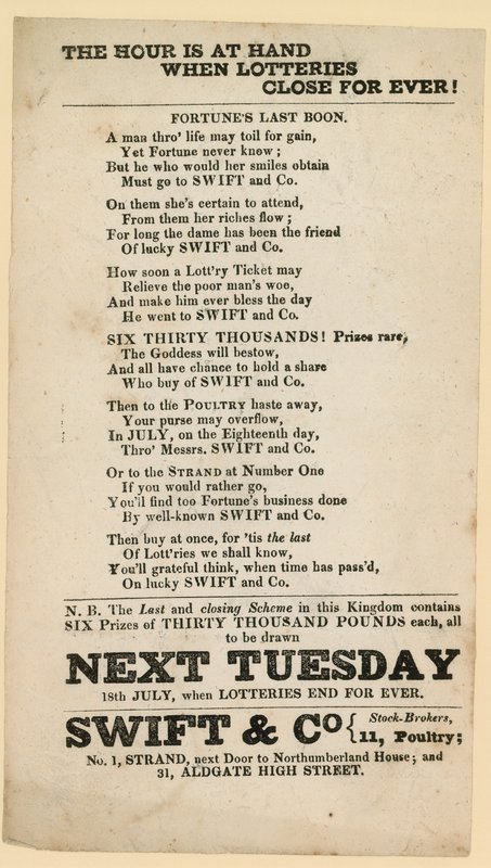 Lottery Advertisements by English School