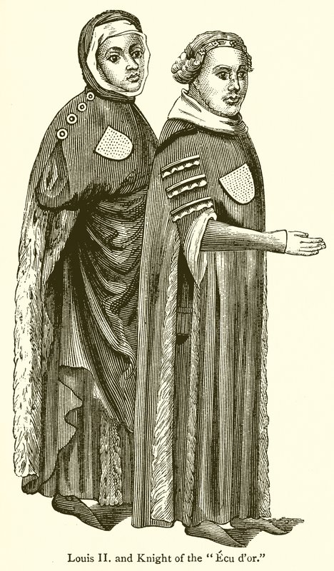 Louis II and Knight of the Golden Shield by English School