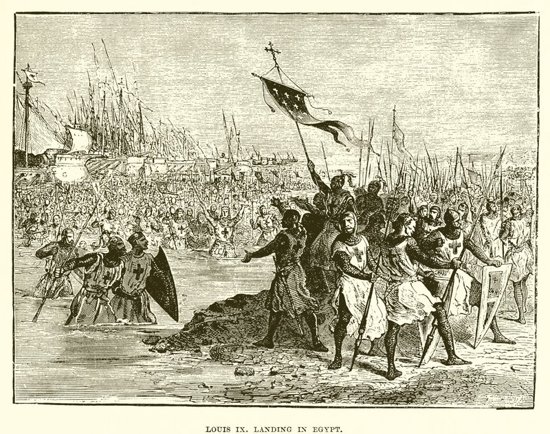 Louis IX Landing in Egypt by English School
