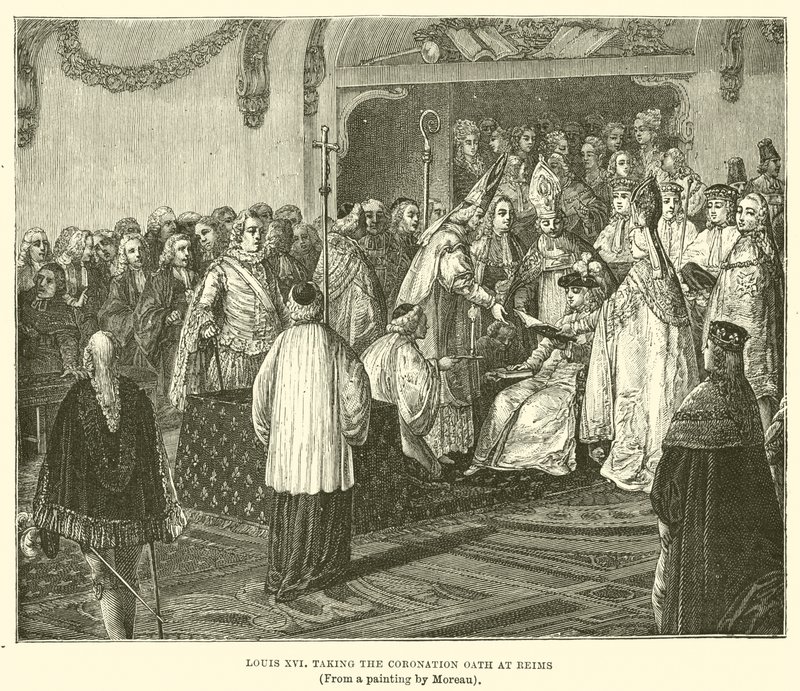 Louis XVI Taking the Coronation Oath at Reims by English School