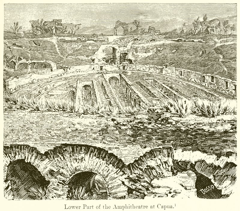 Lower Part of the Amphitheatre at Capua by English School