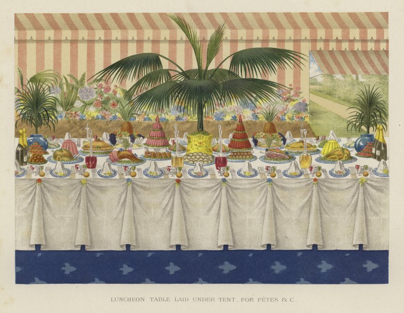Luncheon Table Laid Under Tent for Fetes by English School